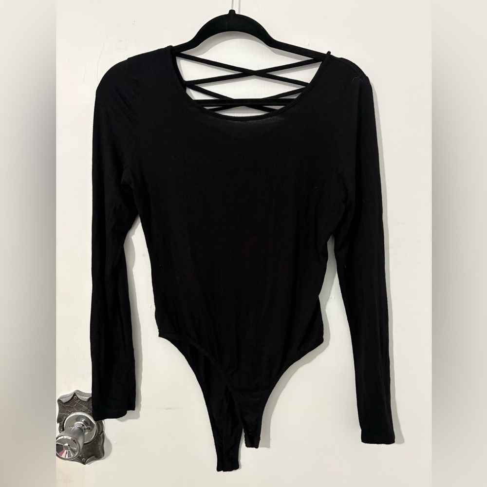 Forever 21 Black Long Sleeve Body Suit